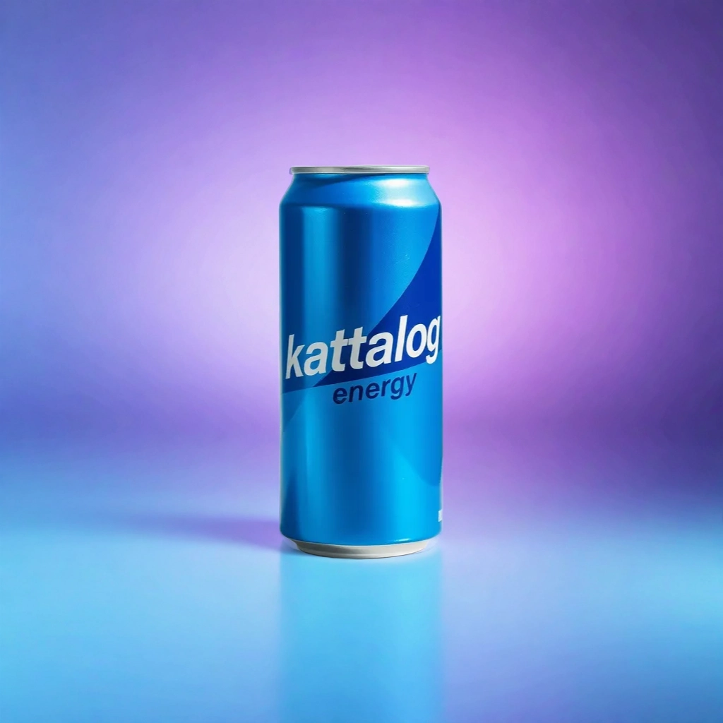 Kattalog Energy Drink on Gradient Studio Background 1