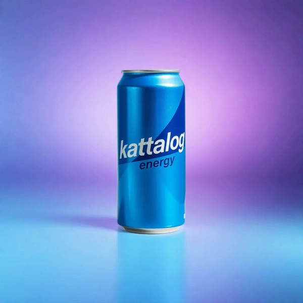 Kattalog Energy Drink on Gradient Studio Background