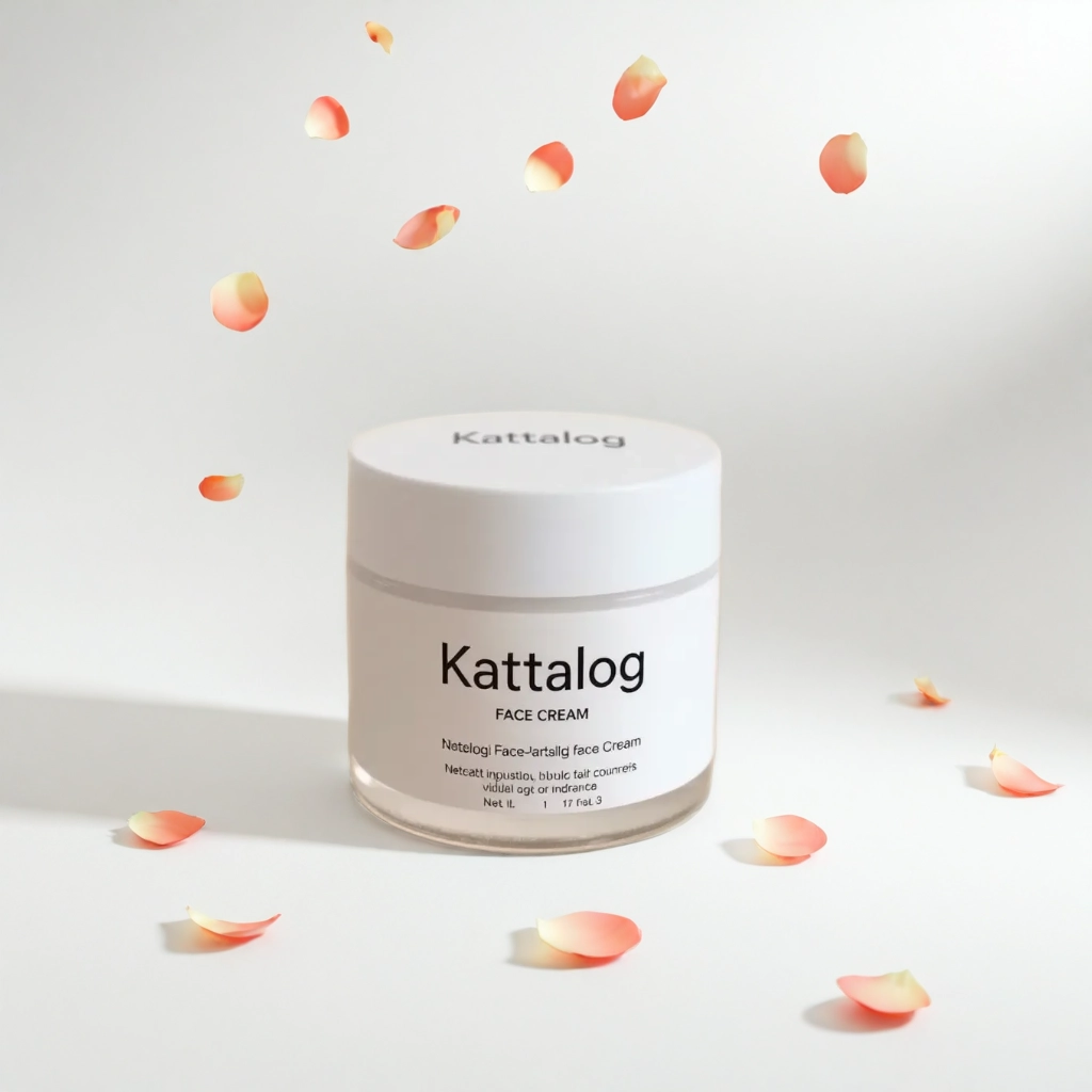 Kattalog Face Cream with Floating Flowers Around 3