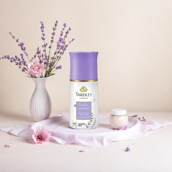 Yardley London Deodorant on Table Top with Accessories