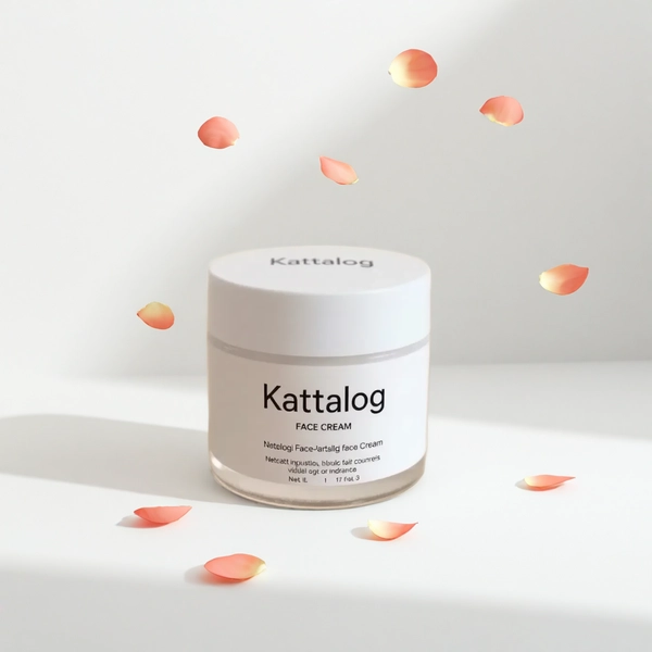 Kattalog Face Cream with Floating Flowers Around