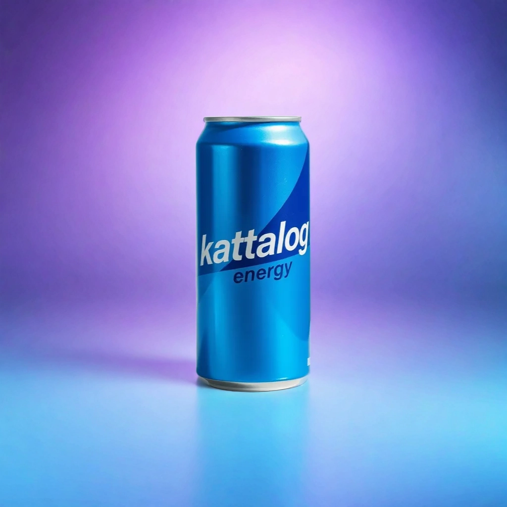 Kattalog Energy Drink on Gradient Studio Background 2